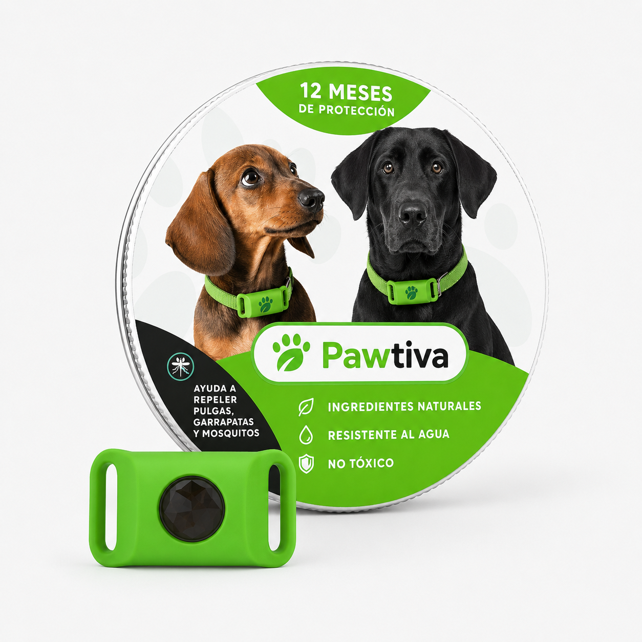 Pawtiva™ Protección Natural contra Pulgas y Garrapatas hasta por 12 Meses